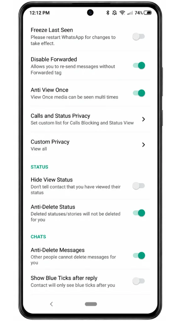 Hide Typing & Recording Status