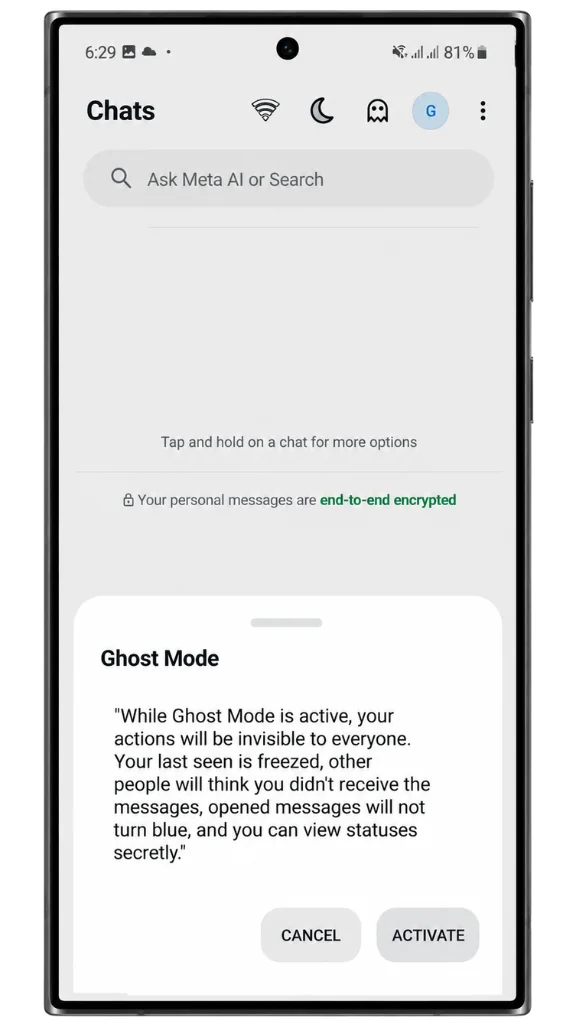 WhatsApp Plus Freeze Last seen
