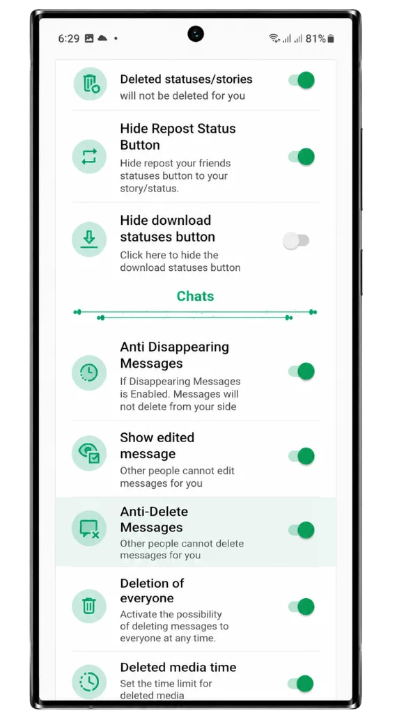 anti delete messages WhatsApp Plus